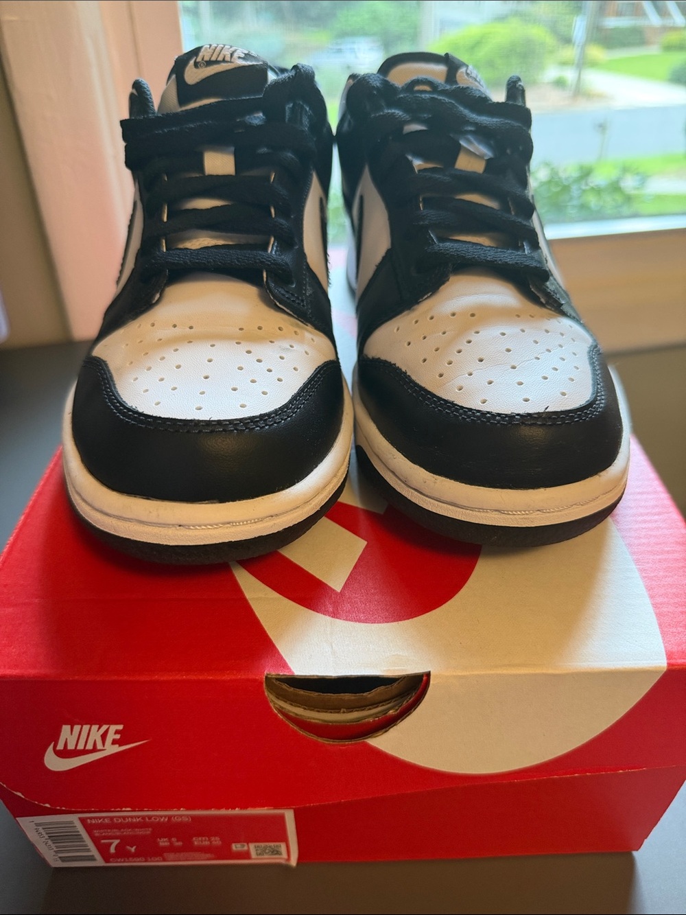 Nike Youth Black and White Low Pandas